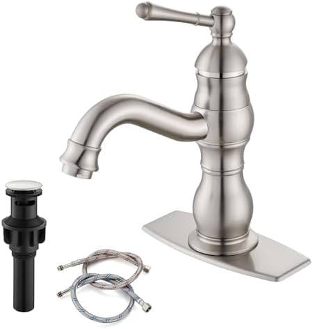 gotonovo Bathroom Faucet 1 Hole Vintage,Brushed Nickel,5.9” Spout Reach by HOME
