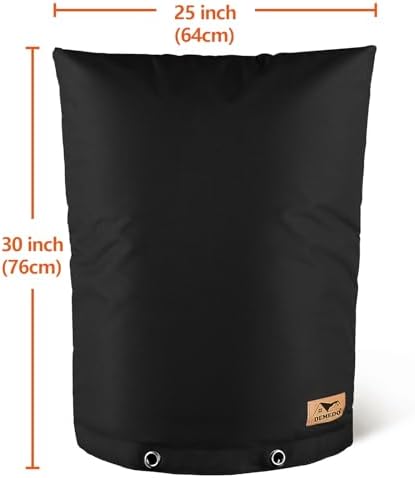 Backflow Preventer Insulation Cover - Water Pipe Insulation Sprinkler Cover for Outside - Insulated Backflow Cover Pouch for Irrigation Back Flow Valve in Winter or Sun Exposure (25"W x 30"H, BLACK) - Image 7