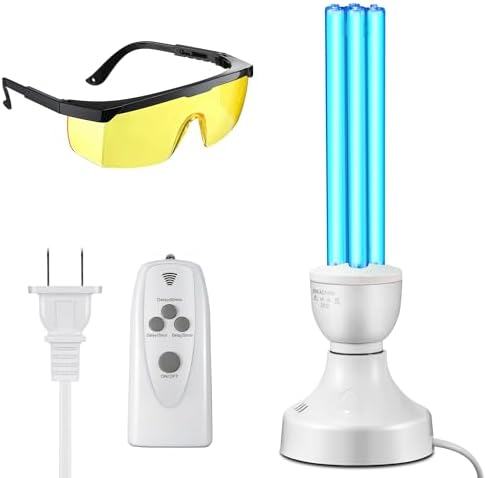 Qualirey 25W UV Light with E27 Base, Remote Control and Glasses,Ozone Free by Acomfortablehomestartshere