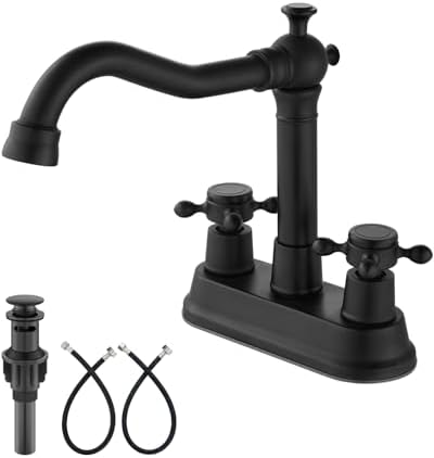 Aolemi 4 Inch Centerset Bathroom Sink Faucet 2 Handle Matte Black by Aolemi