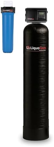 LiquaGen Whole House Well Water Filtration System with Sediment Pre-Filter & AIO Air Oxidation Stage, High-Flow Point-of-Entry Filtration for Iron, Sulfur & Manganese Reduction (1-3 Bathrooms) by LiquaGen