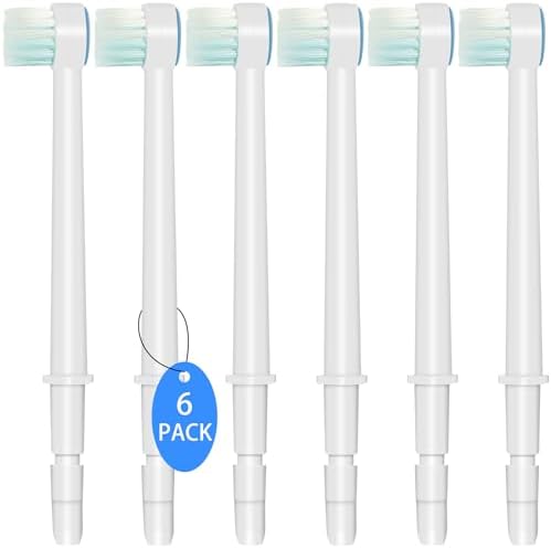 Replacement Tips for Waterpik Aquarius Water Flosser Waterpik Toothbrush Replacement Heads Toothbrush and Oral Irrigators (6 Brush Head Tips) by Hwxtoxy
