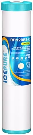 ICEPURE 20" x 4.5" GAC Filter, 5 Micron 20-Inch Whole House Granular Activated Carbon Water (GAC) Filter Replacement for GAC-20BB, FG25B-KS, FI-CAB20-BB, RFN20BB-C 1 Pack by ICEPURE