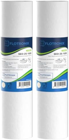 Flotronix 5 Micron 2.5" x 10" Sediment Whole House Water Filter Compatible to GE FXUSC Water System (2 Pack) by VistarWaterTechnologies