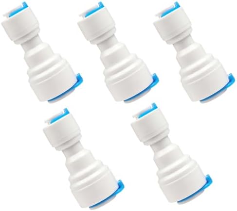 1/4 inch to 3/8 inch Quick Connect Adapter – 5PCS Push to Connect Fittings for RO Water Systems, Refrigerator Water Lines, Filters & Purifiers, Water Line Adapter Kit (1/4" to 3/8") by Unknown