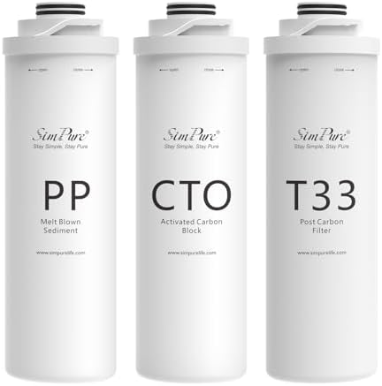 SimPure T1-100 & T1-400 6-Month Replacement Water Filter Set, 3 Pack by SimPure_Water