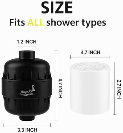 Shower Water Filter Shower Filter for Hard Water- Black - Image 3