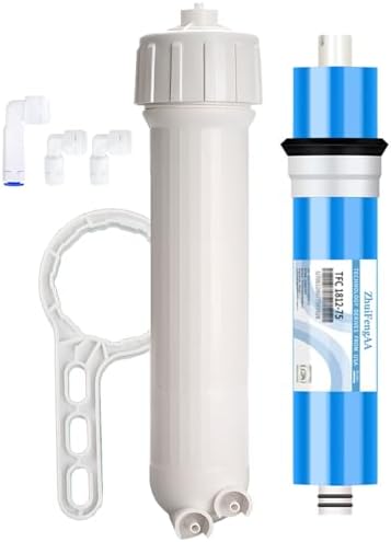Reverse Osmosis Membrane 1812-75G RO Membrane Housing Kit, with 1/4 Quick Connector,Check Valve Set, for Residential Household Water Filtration System by Unknown