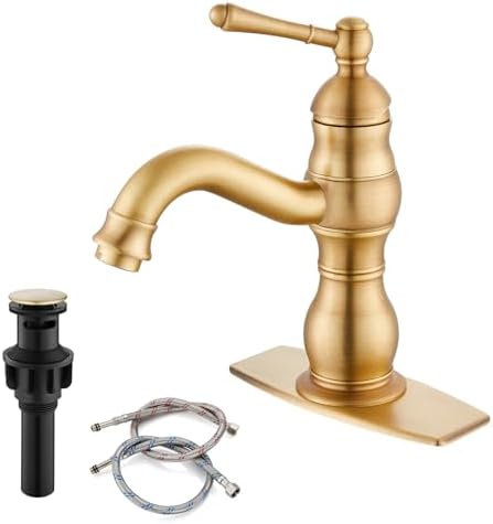 gotonovo Bathroom Faucet 1 Hole Vintage,Antique Brass,5.9” Spout Reach by HOME