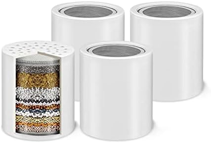 Shower Filter Replacement Cartridges for Hard Water 15-Stage (4-pack) by HighQualityYouCanTrust