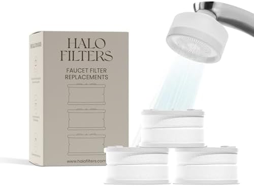 Faucet Filter – Bathroom Faucet Filter for Men & Women, Skincare & Hydration, Vitamin C-Infused, Reduces Chlorine, Advanced Filtration (Replacement Filter) by HaloFilters