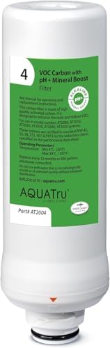 AquaTru VOC Carbon Filter with pH+ Mineral Boost (Stage 4) – Compatible with AquaTru Classic, Classic Smart & Under Sink Purifier Models (Green) by AQUATRU