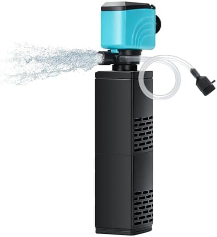 DaToo Aquarium Filter 55-150 Gallon Fish Tank Filter 450GPH Powerful Pump For Aquariums Adjustable Air Flow Submersible Internal Aquarium Filters For Pond Wavemaker Air Supply Freshwater And Saltwater by DaToo