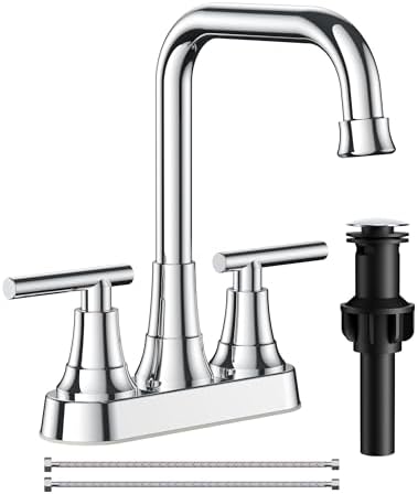 FORIOUS RV Chrome Bathroom Faucet for Sink, 4 in Bathroom Faucet Centerset by FORIOUS