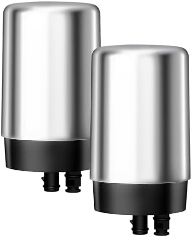 Waterdrop 7027S Faucet Filter Compatible with Brita® Faucet, Chrome, 2 Pack by Waterdrop
