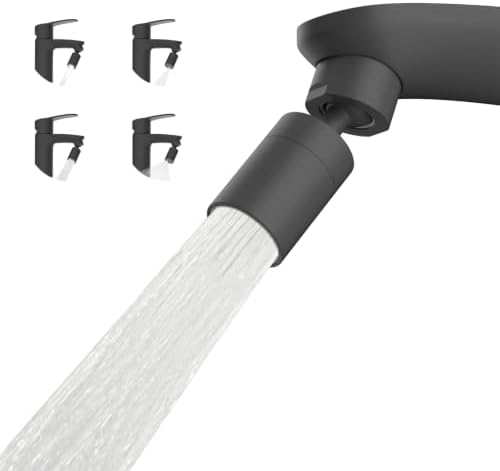 Hibbent 4-Mode Faucet Aerator, Faucet Sprayer Attachment, Matte Black by Hibbent