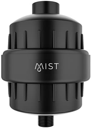 Mist Shower Filter for Hard Water Improves Skin, Hair, and Nails - High Output Shower Head Filter Softens Water and Removes Chlorine and Heavy Metals, Matte Black by MistWaterAirFilters