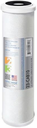 APEC Water Systems 23-CAB10 US MADE 10” x 2.5” Carbon Block Water Filter For Reverse Osmosis System by APECWaterSystems