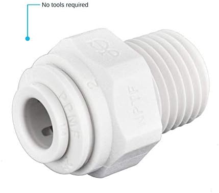 John Guest 1/4 Inch OD x 1/8 Inch NPT Male Connector, Push to Connect Plastic Plumbing Fitting, PP010821WP - Image 5