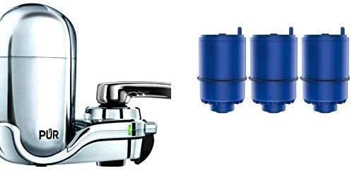 Pur Faucet Mounted Water Filtration System with 4 Filters - Chrome Attachement by PUR