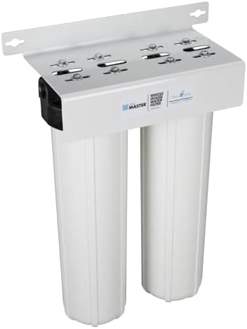 Home Master HMF2SmgCC Whole House Water Filter, 4-layer sediment filter 25 to 1 micron, Powerful Up-Flow KDF85 & Catalytic Carbon 10gpm, 1” NPT ports, Patented heavy steel bracket fits 16” wall studs by HomeMaster