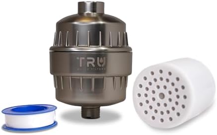 TRU High Output Shower Filter - Reduces Chlorine and other Harmful Sediments. Relieves dry and itchy skin, while Improving the health of your Hair, Skin, and Nails (Brushed Nickel) by Unknown