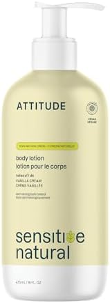 ATTITUDE Face & Body Lotion for Sensitive Skin, Vanilla Cream, 16 Fl Oz by ATTITUDE