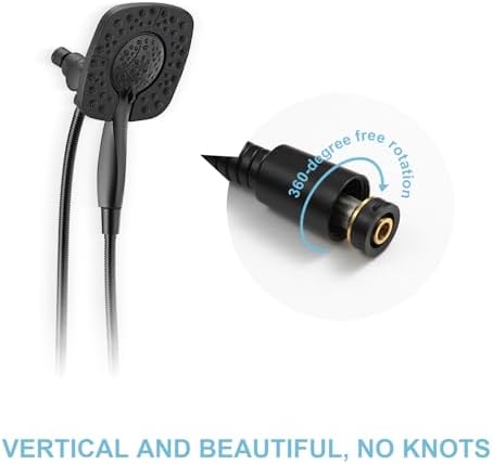 OFFO Shower Hose, 120 in Bidet Hose High Pressure Explosion Proof for Bidet Sprayer Stainless Steel Electroplating with Woven Inner Tube, Matte Black - Image 3