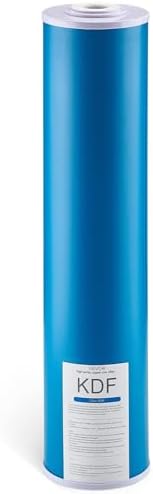 VEVOR KDF Whole House Water Filter, 20 x 4.5 Inch Universal Fit Cartridge, 100,000 Gal Capacity, Coconut Shell GAC + Copper Zinc Alloy, Reduces Heavy Metals, Chlorine, Bad Taste & Odor by VEVOR