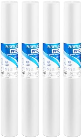 PUREPLUS 5 Micron 20"x2.5" Whole House Sediment Water Filter PP20 4 Pack by PUREPLUS