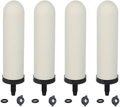 HUINING 4PCS 7-inch Replacement Ceramic Filter Candle with Activated Carbon for Countertop Gravity Water Filter System and Household Water Cooler Filtration Systems by HUINING