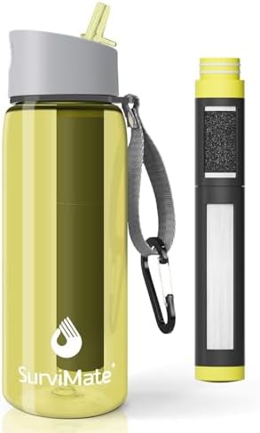 SurviMate 5-Stage 0.01μm Ultra-Filtration Filtered Water Bottle BPA-Free by SurviMate