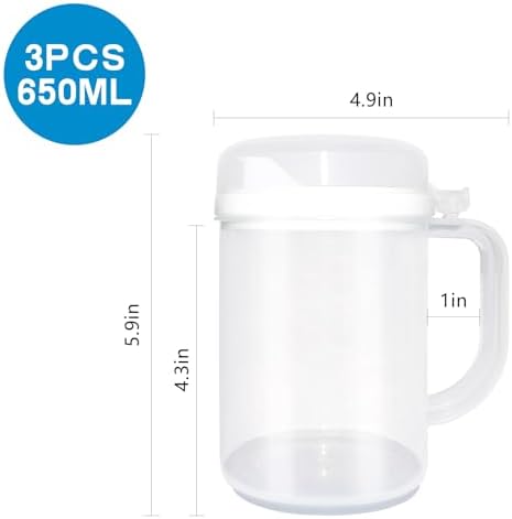 3 Pack 22 Oz Mini Plastic Pitchers with Lid & Handle, Easy Pour for Kids - Image 2