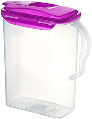 LocknLock Aqua Fridge Door Water Jug | Clear Pitcher | BPA Free Plastic Pitcher with Lid | 3 Quart with Lid for Water, Juice, Tea & More Beverages, Purple, 96 Ounces (Pack of 8) - Image 2
