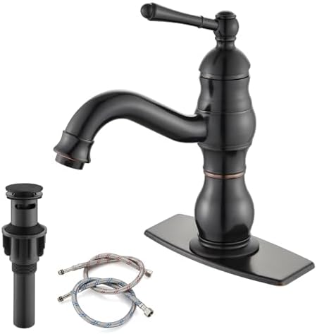gotonovo Bathroom Faucet 1 Hole Vintage,Oil Rubbed Bronze,5.9” Spout Reach by HOME