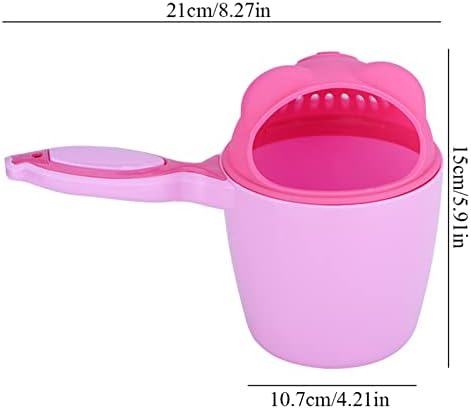 RiToEasysports Baby Bath Cup, Baby Shampoo Cup Cute Kid Wash Hair Rinser Bathing Flusher Protection Eye for Kids Green Pink (Pink) - Image 2