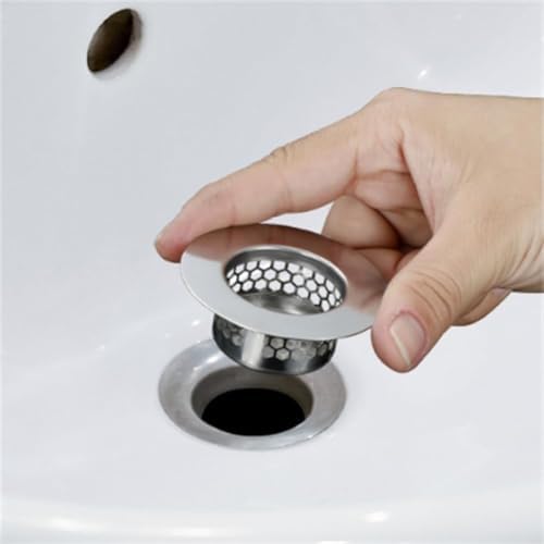 Bathroom Sink Filter - Fits 1.25"-1.60" Hole (2pcs) | Stainless Steel Hair Catcher for Bathroom/Bathtub/Laundry/RV Sink - Image 3