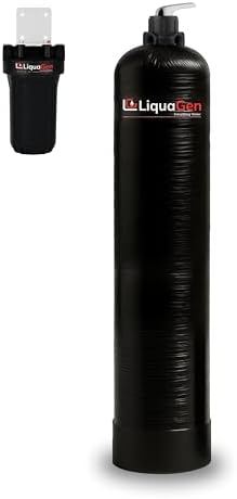 LiquaGen Manual Backwash Whole House Water Filter System with Carbon + KDF Media and Final Sediment Filtration, High-Flow Design, Durable Tank, Easy Hand Rinse Operation (4-6 Bathrooms) by LiquaGen