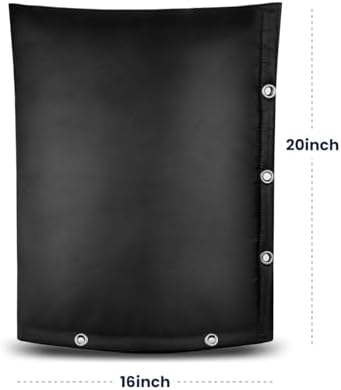 Heavy Duty Backflow Insulation Cover with Two Hook and Loop Openings for Winter Freeze Protection - Outdoor Pipe, Sprinkler, Faucet, and Valve Protection, 16''W x 20''H - Black - Image 6