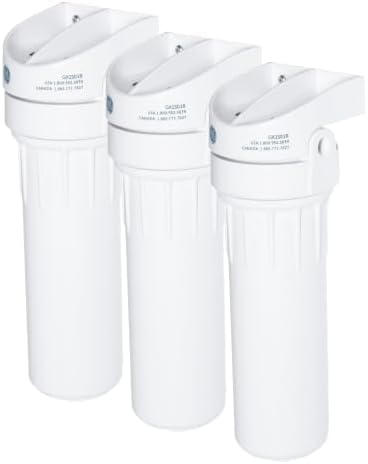 GE Water Filter System for Entire Home,Water Filtration Reduces Lead,Asbestos & More,Install Kit & Accessories Included,Replace Filters(FXUTC, FXULC, FXUVC) Every 6 Months,GX1S01R,1 Count (Pack of 3) by Unknown