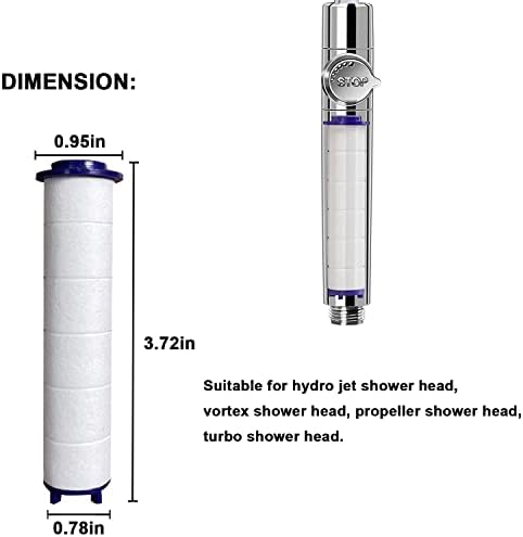 High Pressure Handheld Turbo Fan Shower Head PP-Cotton Filter Cartridge,3.7in Detachable Propeller Hydro Jet Shower Head Filter,set of 12 - Image 4