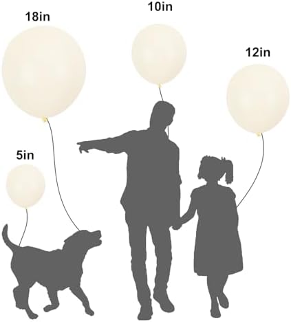 APLANET Ivory White Balloons Different Sizes 18 12 10 5 Inch, 150pcs Latex Cream Balloons for White Themed Birthday Wedding Baby Shower Party Grad Anniversary Decorations - Image 3