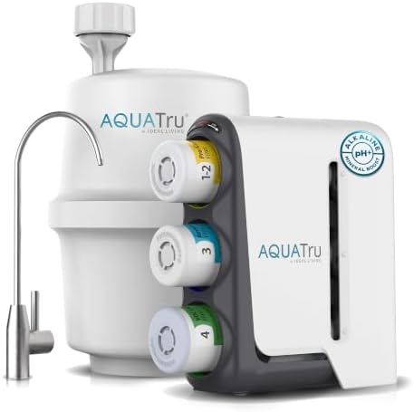 AquaTru Under Sink Alkaline Reverse Osmosis Water Filter | 4-Stage Water Purification System | Removes 84 Contaminants Like Chlorine, Chromium 6, Forever Chemicals, Microplastics | Steel Faucet by AQUATRU
