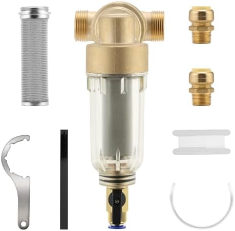 360° Mountable Spin Down Sediment Water Filter, Pre-Filter for Whole House, Contains Two 3/4" Push-to-Connect Fittings, Rated at 50 Micron,with an Extra 100 Micron Filter Element by Roastove