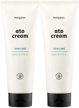 mongdies Baby Ato Cream | 200 Hr Long Lasting Hydration | Patented Ceracine™ & 6 Layer Ceramide Barrier Care | Intensive Moisturizer for Dry&Sensitive Skin | Dermatologist Tested | 8.11 fl oz | 2 Pack by Mongdies