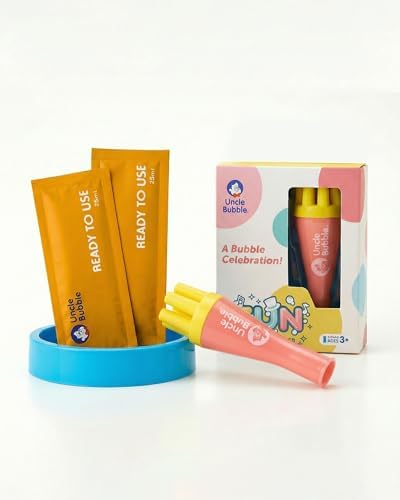 Uncle Bubble Mini Bubble Blower, Pink Eco Pouch for Kids by UncleBubble