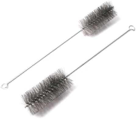 12 Inch Pipe Cleaning Brush Set with Stainless Steel Bristles, Steel Wire Tube Brush Kit for Auto Parts Polishing, Machining, Bottles, Tubes, Etc.（40mm-2pcs） by WMXXBRU