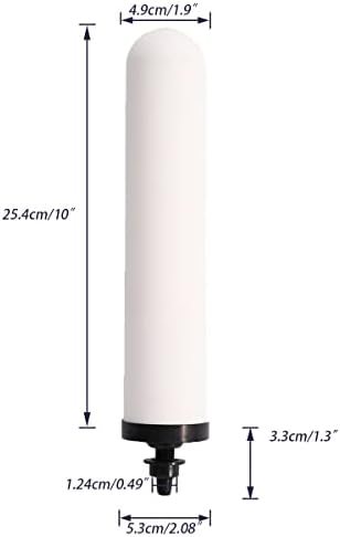 HUINING 4PCS 10-inch Replacement Ceramic Filter Candle with Activated Carbon for Countertop Gravity Water Filter Systems - Image 2