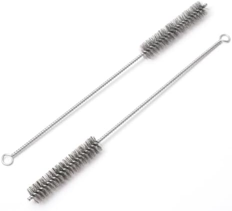12 Inch Pipe Cleaning Brush Set with Stainless Steel Bristles, Steel Wire Tube Brush Kit for Auto Parts Polishing, Machining, Bottles, Tubes, Etc.（20mm-2pcs） by WMXXBRU