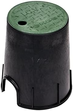 NDS 107BC 6 in. Valve Box and Cover, 9 in. Height, ICV Lettering, Black Box, Green Overlapping Cover, Black/Green by NDS-WaterManagement